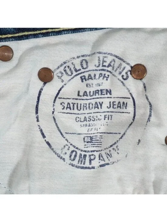 Vtg Ralph Lauren Jeans Womens Size 10 Distressed Stone Washed Stretch 33 x 30 - Picture 7 of 10
